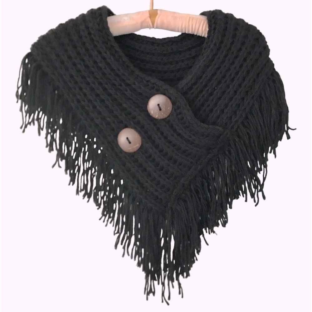 Fringed Cable Knit Shrug